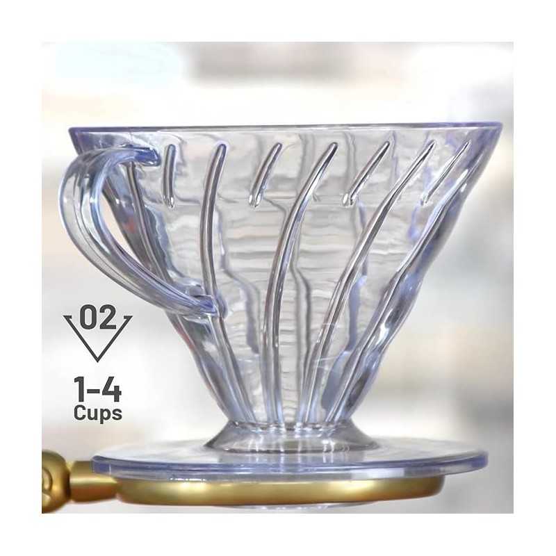 Plastic Coffee Dripper Size 02, with Free Coffee Scoop, V60