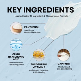Excuse My Frank Intense Moisturizing Cream, Korean Face Cream, 24 Hrs Moisturizer Day & Night, Oligo Hyaluronic Acid, Panthenol, Sensitive Skin, Vegan, Barrier Repair, Anti Aging, No Fragrance 5.29oz