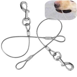 ThFmlva 2-Pack 23" Chew Proof Metal Dog Leash Extender - Heavy Duty, Non-Tangle Cable for Training, Walking & Outdoor Adventures - Fits Any Leash, Collar & Harness