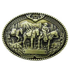 PEJOMO Belt Buckle for Men Simple Western Cowboy Belt Buckle for Women (Color 22)