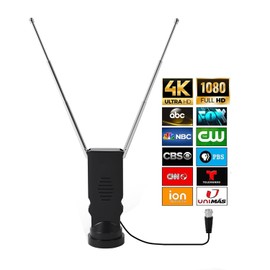 Bsadne Smart Indoor TV Antenna - Long Range Rabbit Ears, Cable-Free Digital HDTV Channels, Stickiness Base for Easy Placement in Both Home and Car