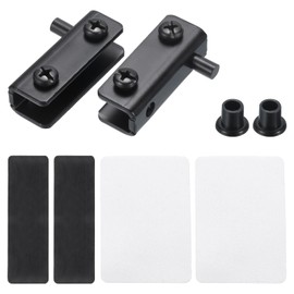 uxcell Adjustable Glass Door Hinges Clamp, 1 Pair Iron Cabinet Glass Door Pivot Hinge Clip for 3-5mm Thickness Glass, Black 40x12x15mm