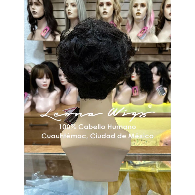 Leona Wigs Peluca Oncológica Corta 100% Cabello Humano