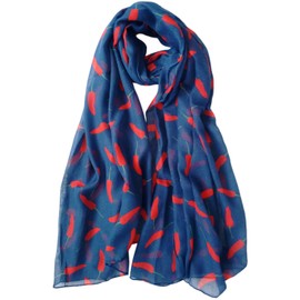 GlamLondon Women's Chillies Print Scarf (Blue)