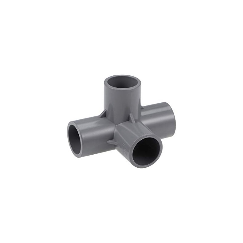 sourcing map 4-Way Elbow PVC Pipe Fitting Furniture Grade 20mm