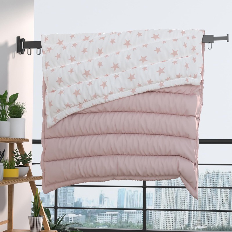 iMonse Wall Mounted Clothes Hanger Rack Folding Wall Mounted Clothes