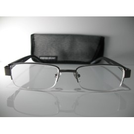 Foster Grant Wilder Gunmetal Half-Frame Carbon Fiber Reading Glasses w/Case +2.50 FREE HARD CASE + MICROFIBER CLOTH