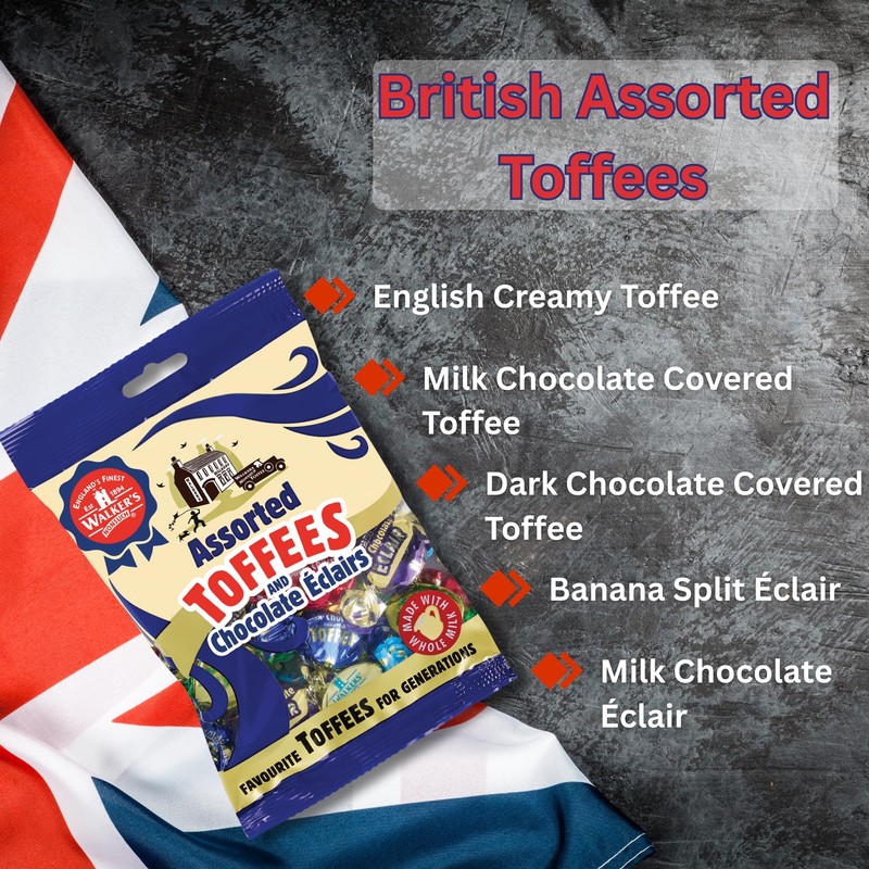 Walkers' Nonsuch Assorted English Toffees & Chocolate Éclairs – British