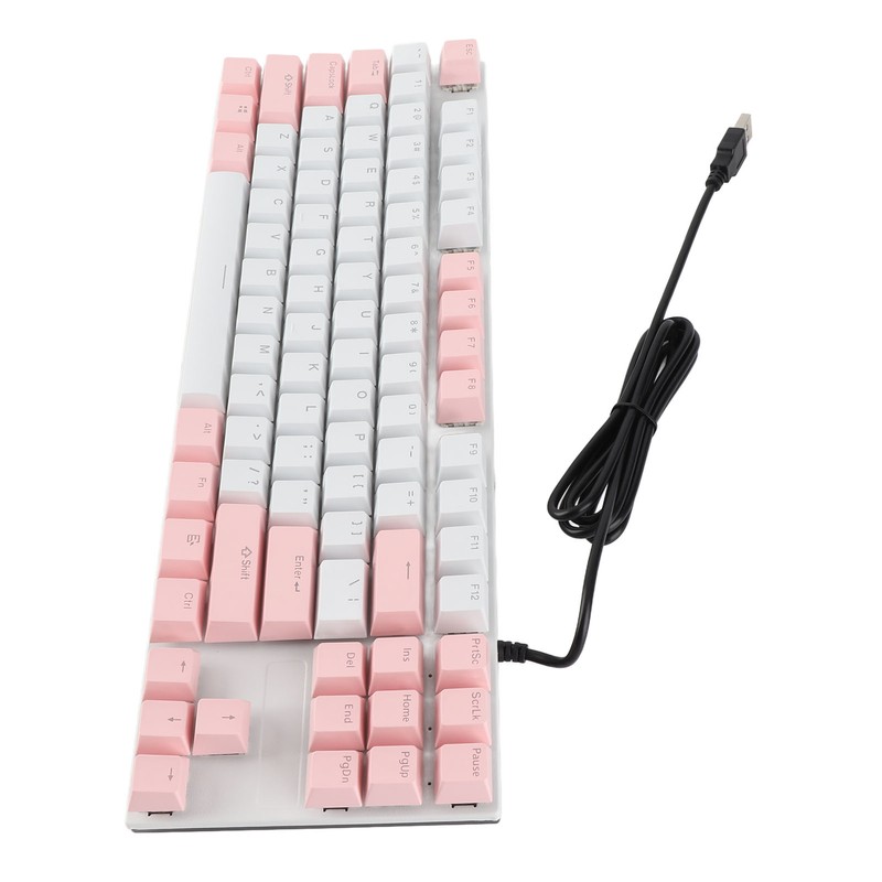 Mechanical Keyboard 87 Keys Blue Switch Ergonomic Multicolor Backlight Design