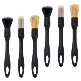 6 Pcs Car Detailing Brushes Set, Car Detail Cleaning Tool, Reusable Car Detailing Brush, Soft Auto Detailing Brush Kit Interchangeable Different Sized Car Brushes for Car Interior Exterior Wheels (6)
