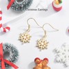 Christmas Earrings for Women Girls- Snowflake Drop Earrings, Gold Dangle