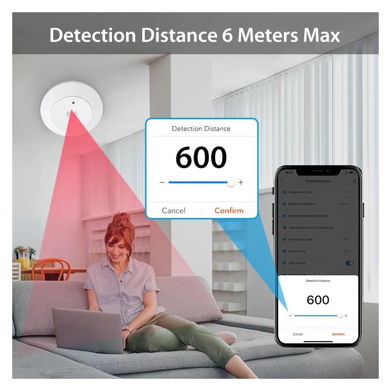 Haozee Human Presence Sensor,2.4 GHz Wi-Fi Required,Smart Mmwave Radar Presence