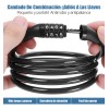 2pcs 1m Candado Cadena Contraseña Seguro Para Moto Bicicleta