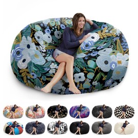 6FT Giant Bean Bag Chair Cover - Soft Fluffy Dutch Velvet Bean Bag Bed (No Filling, Cover Only), Oversized Lazy Sofa Cover