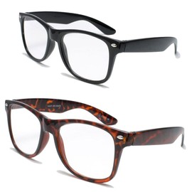 Vision World Eyewear 2 Pairs Deluxe Reading Glasses - Comfortable Stylish Simple Readers Magnification (1 tortoise 1 black, 2.75 x)