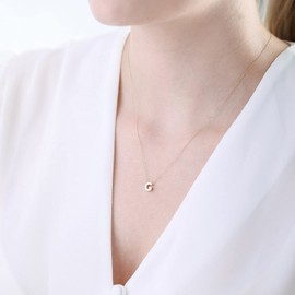 Wish Carat 14k Gold Letter Necklace - 14 Karat Gold Jewelry, Alphabet Letter Necklace, Yellow Gold Pendant, Initial Necklace 14k Solid Gold, Gold Necklace for Women | 18'', Gold, No Gemstone