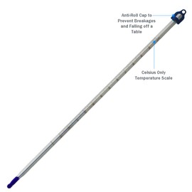 -10 to +110 Laboratory Thermometer 305mm With Blue Spirit Partial Immersion Glass Lab School Home Brew - Made in UK