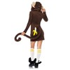 LEG AVENUE Cozy Monkey Damen-Kostüm AFFE Affenkostüm warm Straßenkarneval, Größe:S