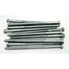 (10) Galvanized Hex Head 5/8 x 12" Lag Bolts Wood Screws