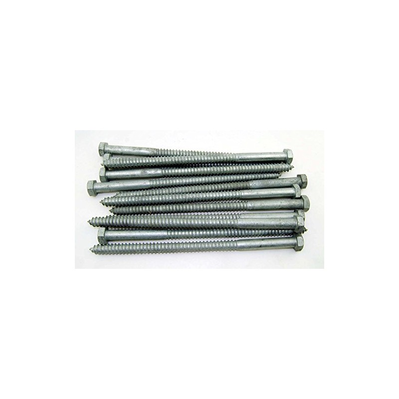 (10) Galvanized Hex Head 5/8 x 12" Lag Bolts Wood
