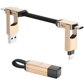 CHAFON 6in1ALL IN CHARGER Gold Multi Charging Cable Type-C/A