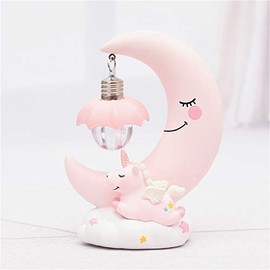Unicorn Moon Night Light, Fantes LED Night Light Cartoon Nursery Lamp for Children Kid Girl Toy Birthday Gift Home Decor (Pink)