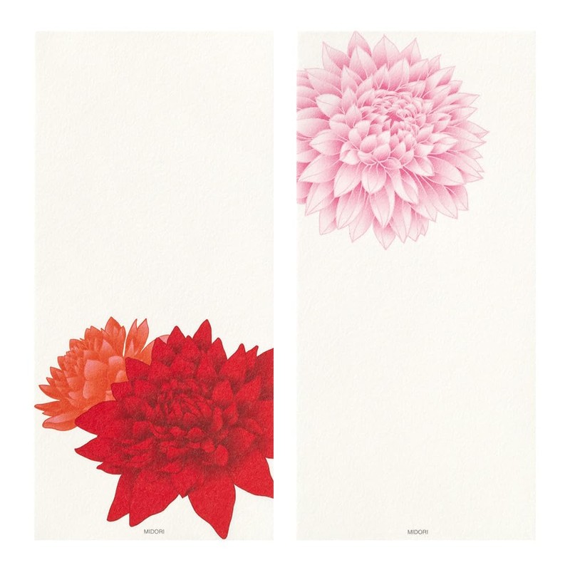 Midori 89568006 Single Pencil Notebook, Autumn Letter, 4 Patterns, Dahlia