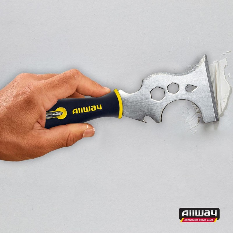 ALLWAY DSXG16 Soft Grip 16-in-1 Painter's Multi Tool with Hammer