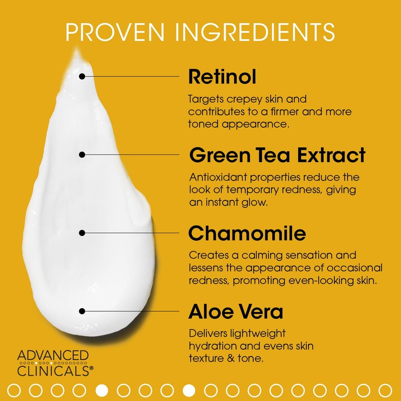 Advanced Clinicals Retinol Cream. Spa Size for Salon Professionals. Moisturizing