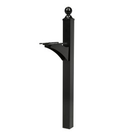 ARCHITECTURAL MAILBOXES Architectural Mailboxes Landover Aluminum Mailbox Post, Black