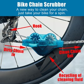 Venugopalan Bike Cleaning Kit Including Bicycle Chain Cleaner Degreaser, Chain Scrubber, Cycling Chain Lube, Cleaning Brush Tool, Gear Floss for Mountain Bike/MTB, Road Bike, Ebike and Trail Bikes