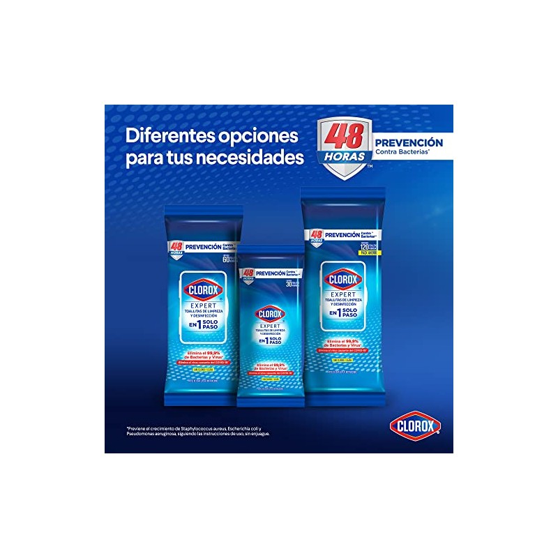 Clorox Toallitas Desinfectantes Expert Aroma Fresco 60 Unidades
