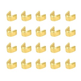 YELARXI Zipper Repair Kit, Zipper Slider Retainers #8 U Shape Top Stoppers Open-End Bottom Top Stops Fit for Bags Coats Jackets Metal Zip Repair Sewing Replacement DIY (20 Pack, Gold)