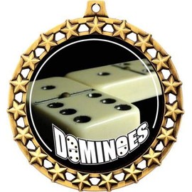 Dominoes Medal, 2 1/2" Galaxy Star Dominoe Games Medals, Great Dominoes Awards 1 Pack Prime