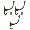 Fuxxer® 3 x Solid Coat Hooks Iron Hooks Antique Bronze