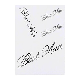 4 x 'Best Man' Temporary Tattoos - Water Resistant, Skin-Safe, Non-Toxic Transfers, Mixed Sizes (TO00083880)