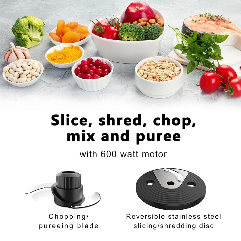 CKEMU Smart Food Processor and Vegetable Chopper, 6 Automatic Functions,