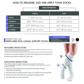 Truform Compression Socks, 20-30 Mmhg, Men's Gym Socks, Knee High Over Calf Length White, Pack of 1