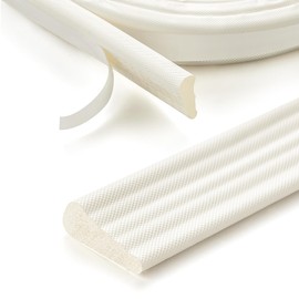 2PCS x 196 Inch Self-Adhesive Wedge Weather Stripping Door Seal & Window Insulation - Soundproof Gap Filler, Draft Stopper Foam Tape for Door Frame, White