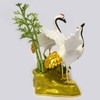 Feng Shui Statue Pair of Crane with Peaches & Bamboo