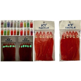 10 individual sea fishing lures, muppets, 12cm skirts, glow in the dark, luminous. 20 styles avaliable. (10)