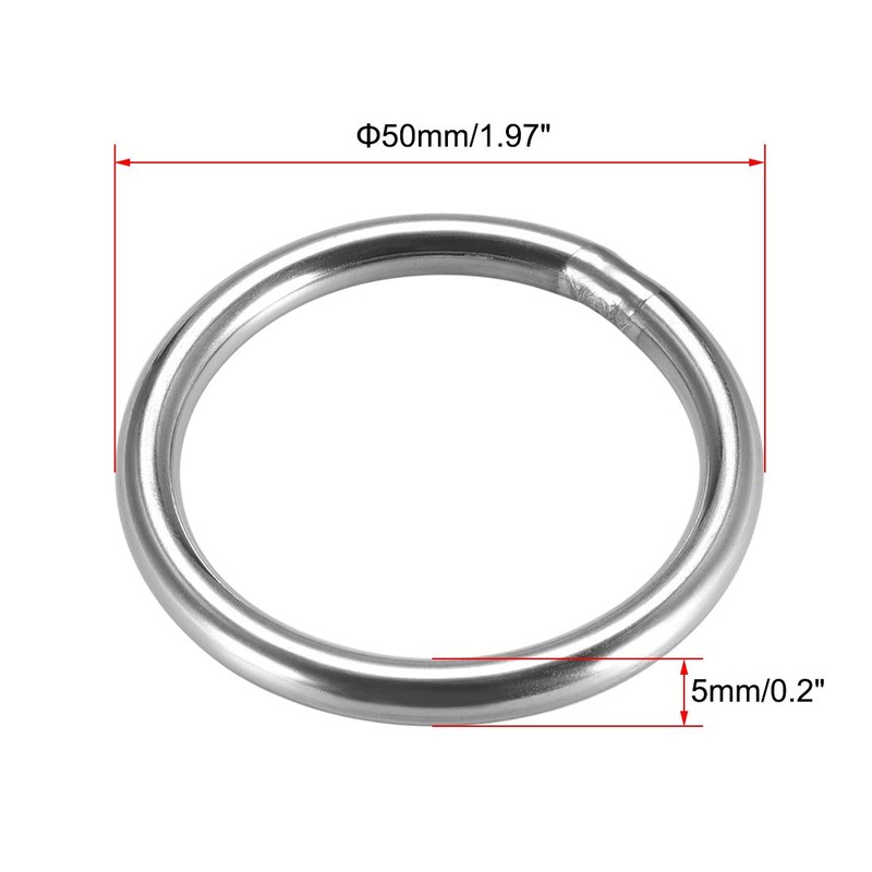 sourcing map 201 Stainless Steel O Ring 50mm(1.97") Outer Diameter