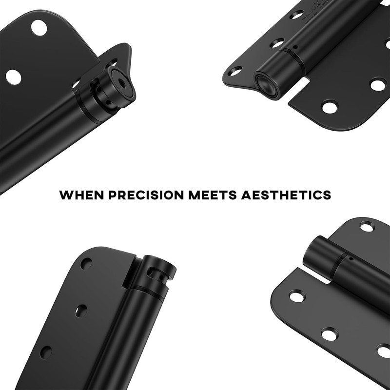 goldenwarm 3 Pack Black Self Closing Door Hinges with 5/8''