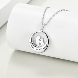 TIGER RIDER Sterling Silver Cat Urn Necklace for Ashes Cat Memorial Keepsake Cremation Jewelry Gifts for Women Cat Lovers