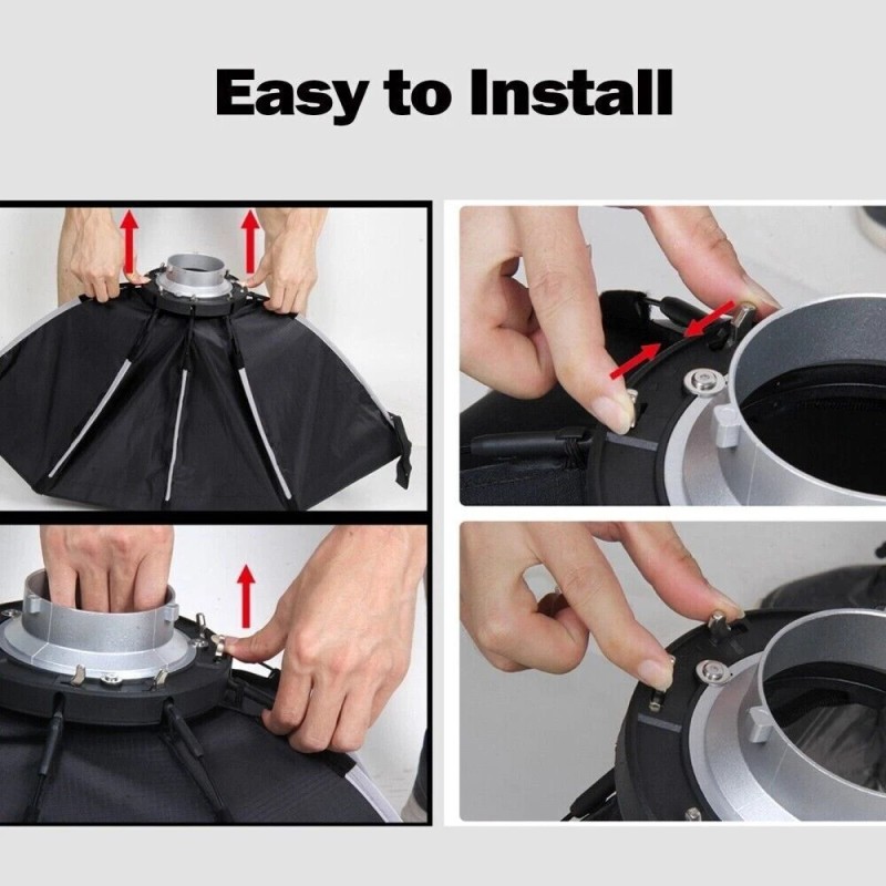 TRIOPO US TRIOPO KS2-90 35.4" Foldable Octagon Softbox S Bracket