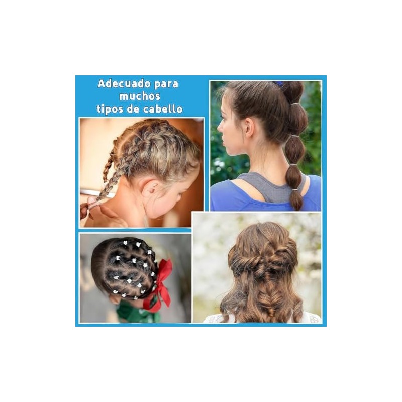 Bandas Elásticas para el Cabello Duraderas,Mini Bandas de Goma Negro&Blanco
