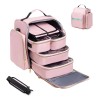 Maletín De Maquillaje Rosa Con 4 Bolsas Organizadoras