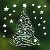 Christmas Window Stickers - Swishy Tree Christmas Window Cling Decoration