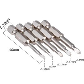 Wolfride 5Pcs Magnetic Triangle Screwdriver Bits1.8/2/2.3/2.7/3mm, 1/4" Hex Shank Triangle Head Screwdriver Bit Set S2 Steel Screwdriver Bits Triangle Drill Bit 50mm