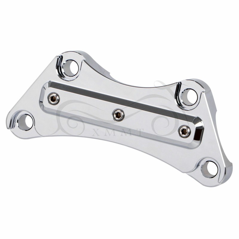Unbranded Chrome Aluminum Cut Handlebar Riser Top Clamp For Harley